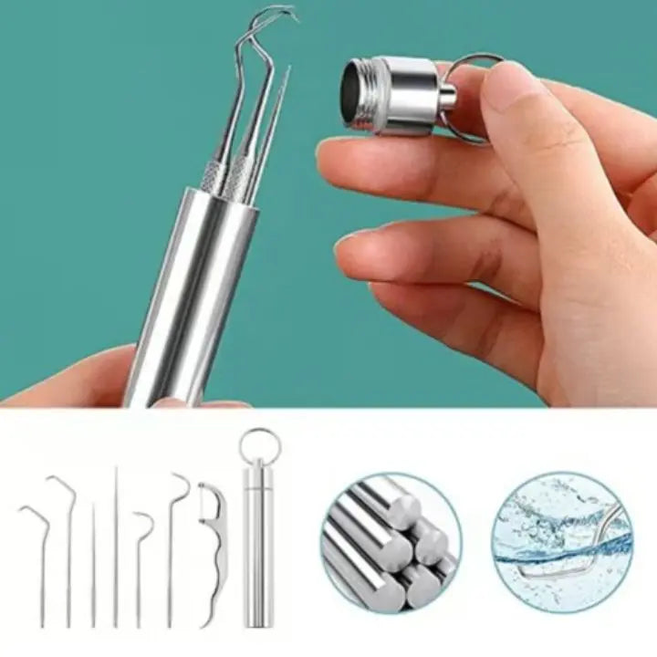 1+1 Gratis | Zahnstocher Set aus Edelstahl (7 Stück)