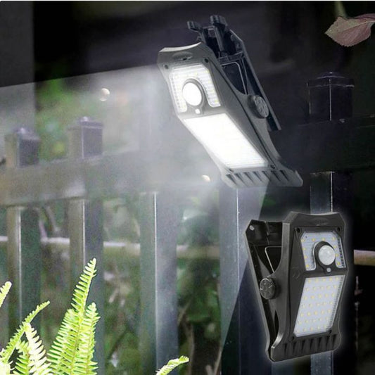Groß Solar-LED-Außenlampe – Mit Clip & Bewegungsmelder