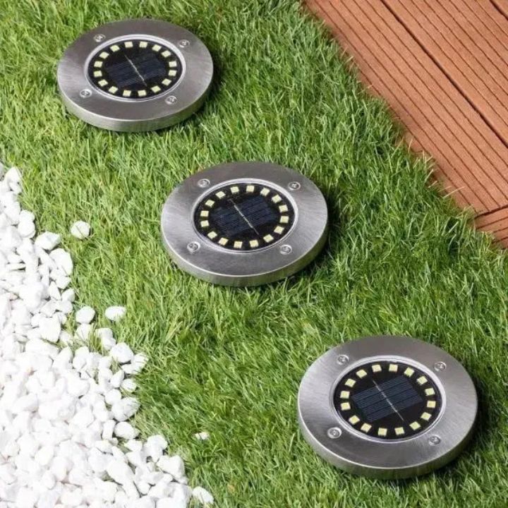 3 Stücke Solar-Bodenleuchten – Elegante Außenbeleuchtung ohne Kabel