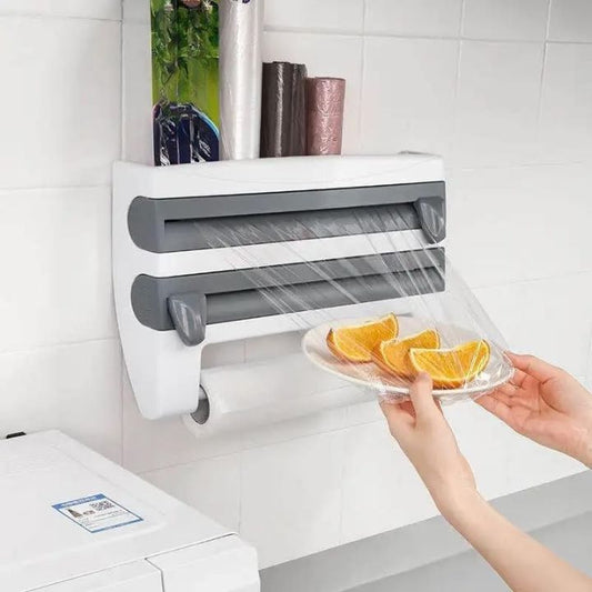 Multifunktionaler Folienhalter – Platzsparend, bohrfrei, wandmontiert