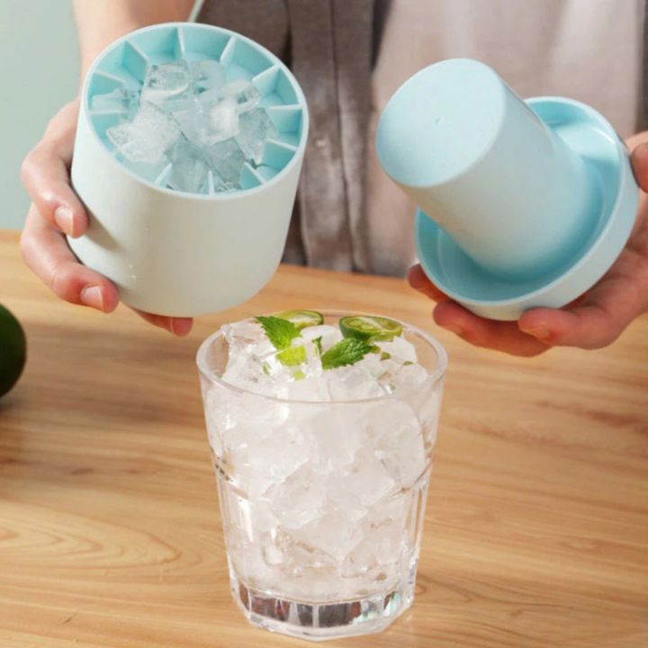 1+1 Gratis | Zylinderförmige Eiswürfelform aus Silikon  – 60 Miniwürfel für Getränke