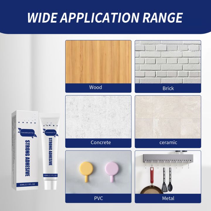 5 Stücke Nagelfreier Powerkleber – Schimmelresistent & wetterfest für jede Oberfläche