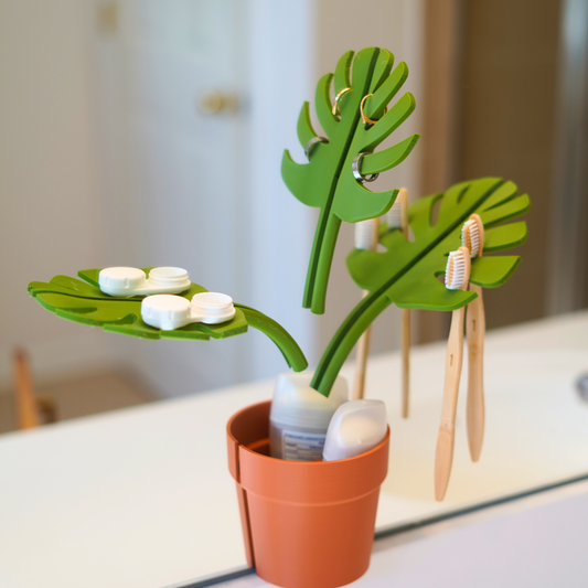 Monstera Spiegelmontierter Badezimmer-Organizer - Platzsparend mit Stilvollem Design