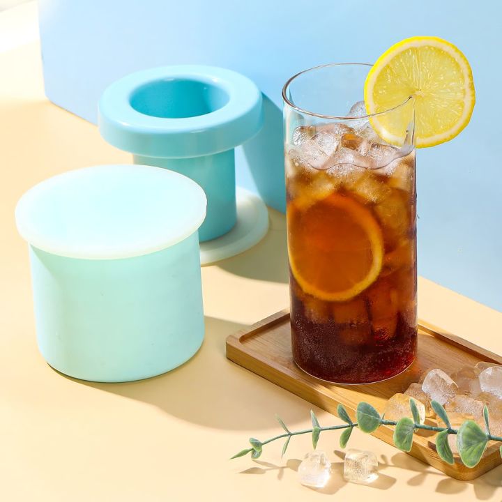 1+1 Gratis | Zylinderförmige Eiswürfelform aus Silikon  – 60 Miniwürfel für Getränke