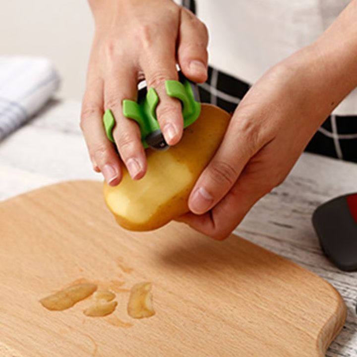 1+1 Gratis | Sicheres Schälen mit Fingergriff für Obst- und Gemüseschäler