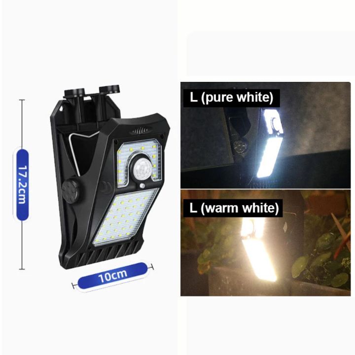 Groß Solar-LED-Außenlampe – Mit Clip & Bewegungsmelder