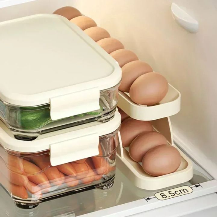 1+1 Gratis | Automatisches Eierregal – Platzsparende Kühlschranklösung