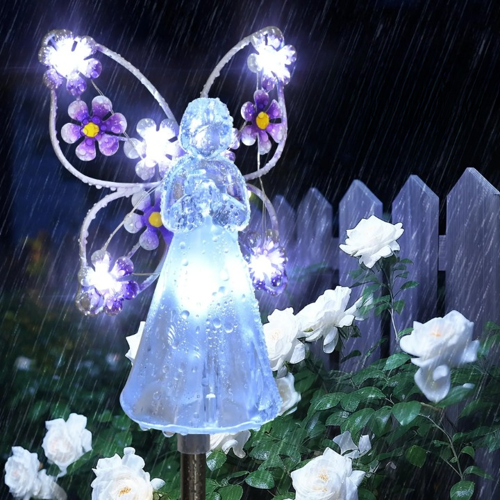 Solarbetriebene Engel-Leuchte für Garten und Gedenkstätten