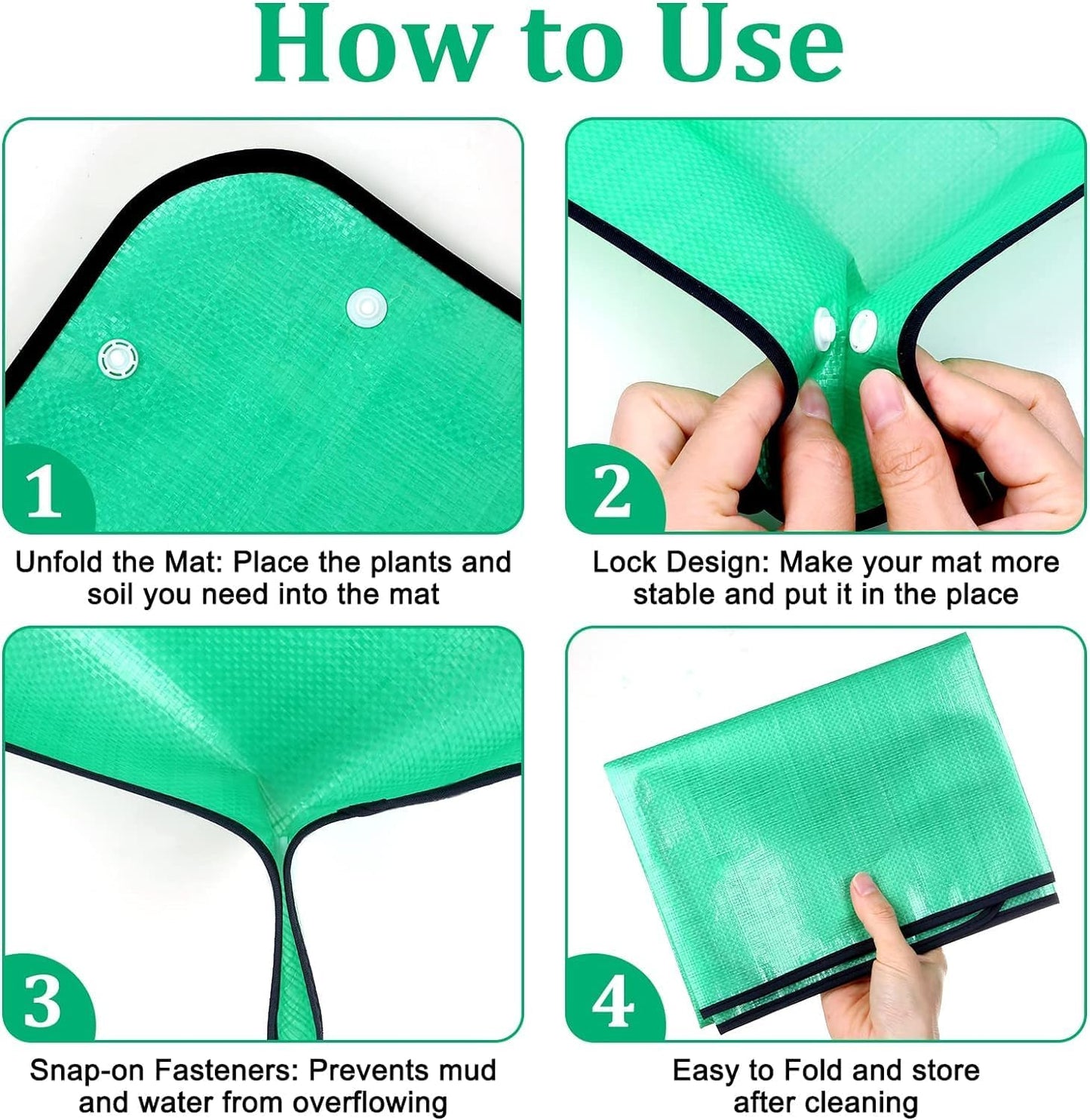 Wasserdichte Gartenunterlage (100x100cm) – Wiederverwendbare Pflanzmatte für Umtopfen & Erde mischen