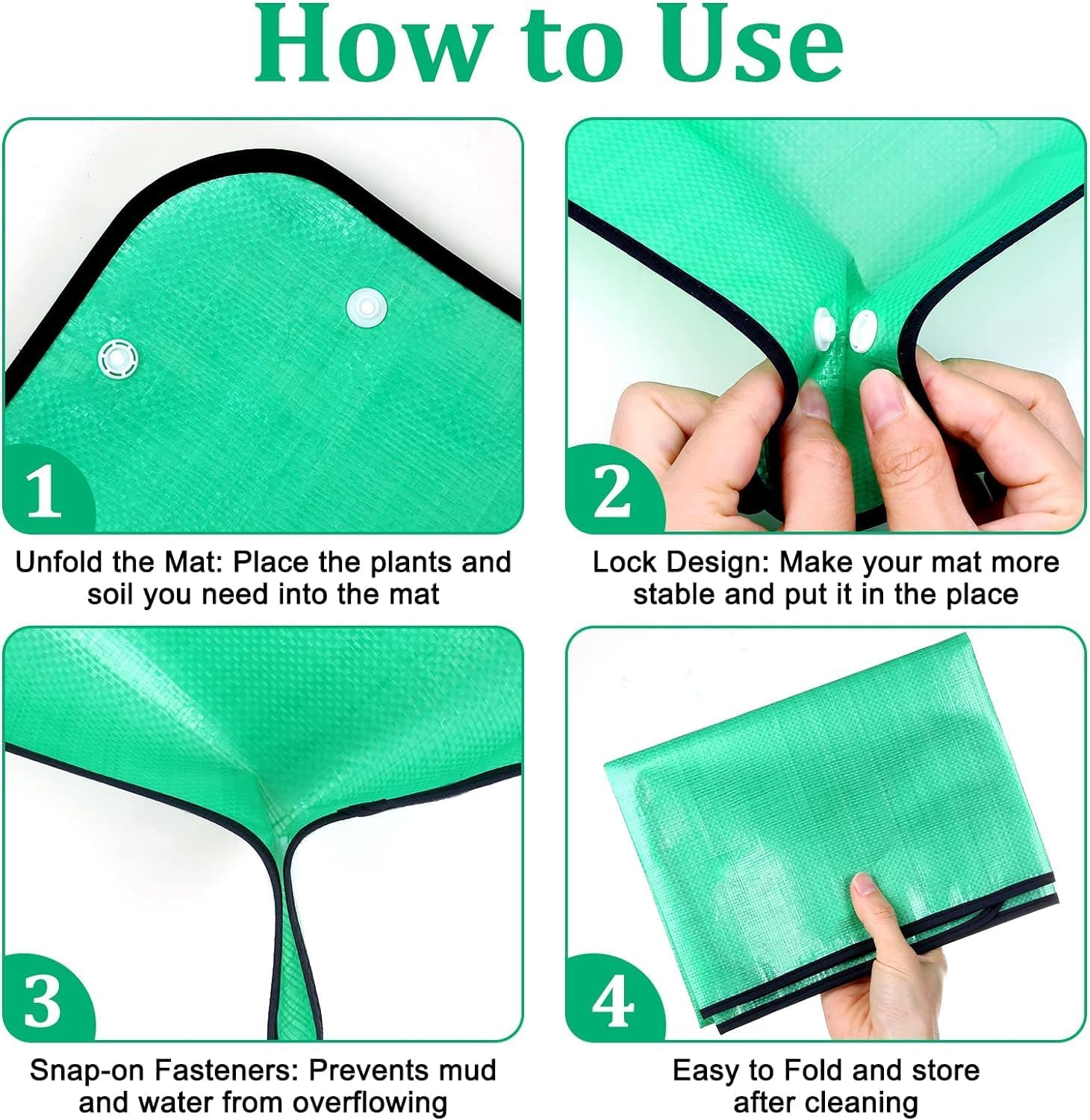 Wasserdichte Gartenunterlage (100x100cm) – Wiederverwendbare Pflanzmatte für Umtopfen & Erde mischen