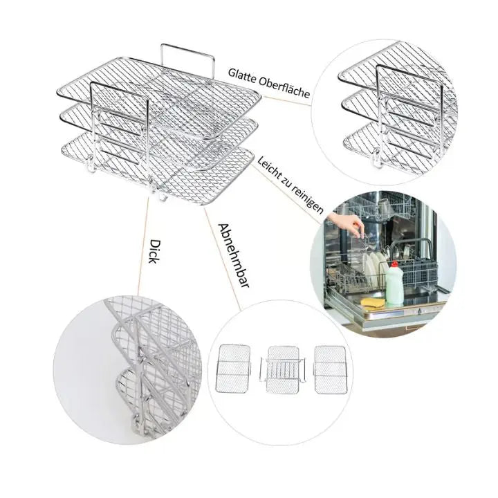 Mehrschichtiges Heißluftfritteusen-Rack – Mehr Platz, Perfekte Knusprigkeit