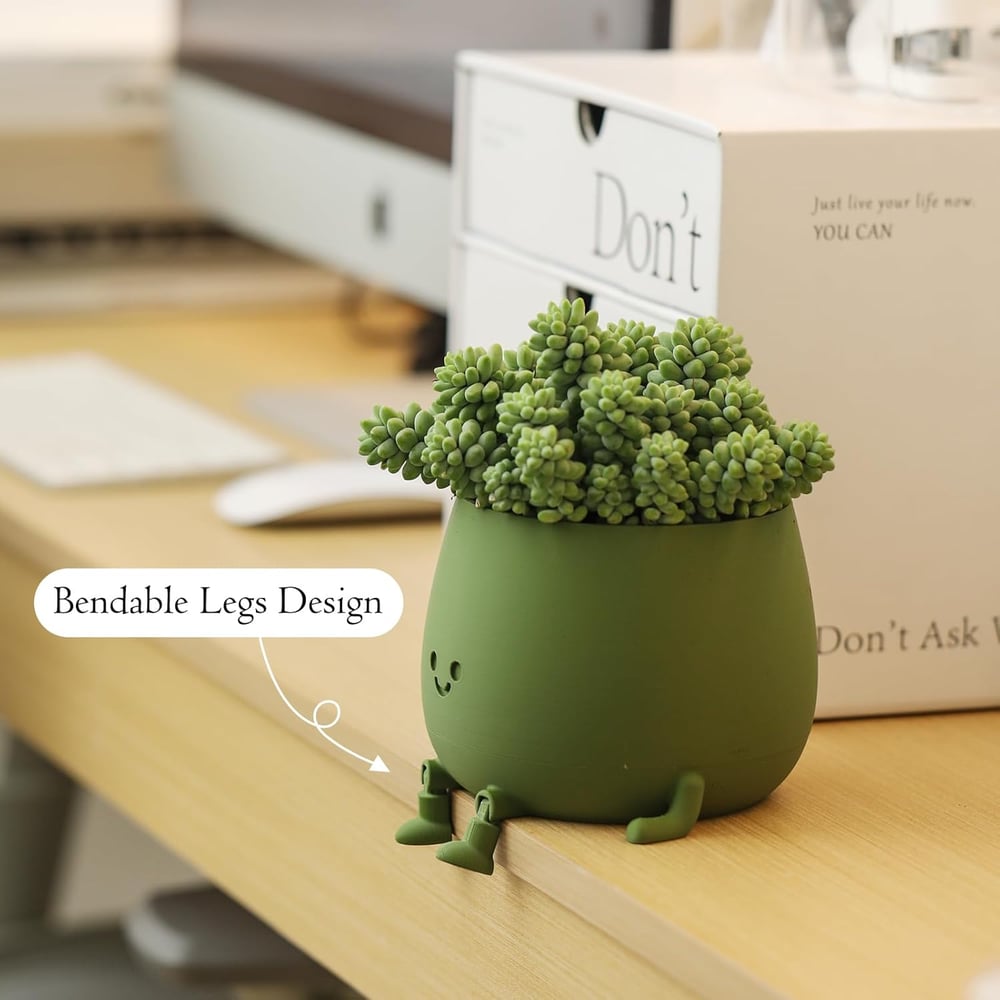 Selbstbewässernder Blumentopf – Niedliches Gesicht mit biegsamen Beinen!