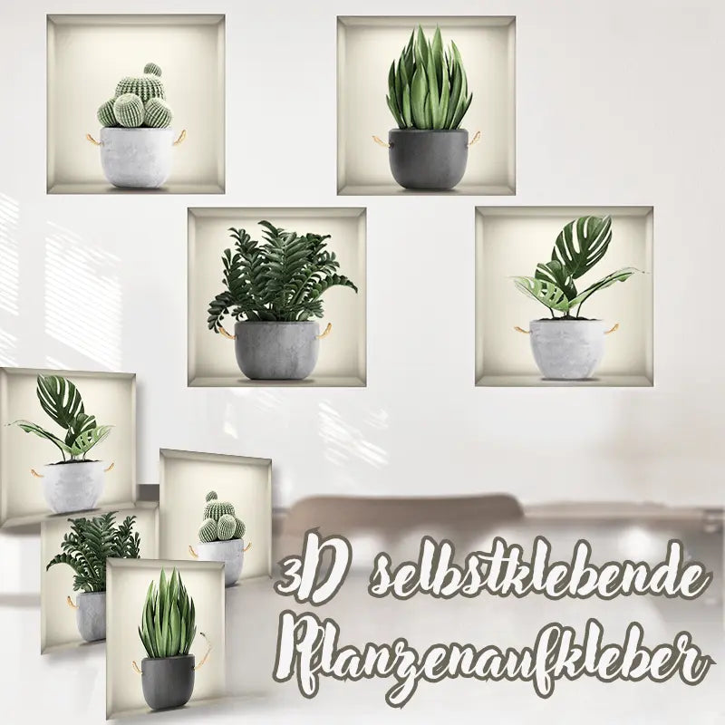 3D selbstklebende Pflanzenaufkleber-Set