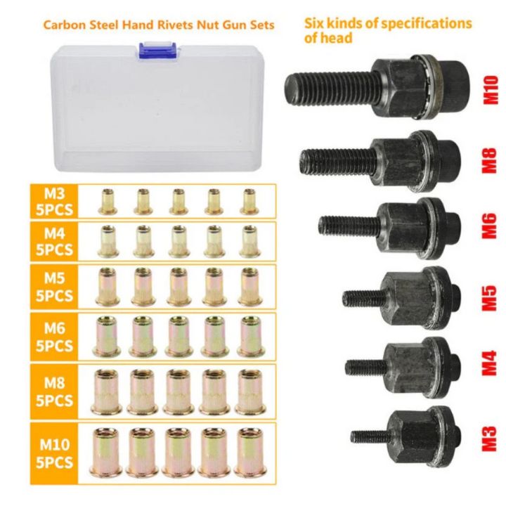 Hochwertiges Nietmuttern-Set mit Flachkopf (100 Stück)