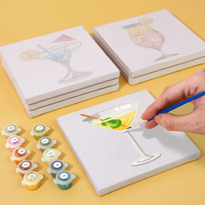 Malen nach Zahlen Mini-Set – 6 Motive für kreative Entspannung