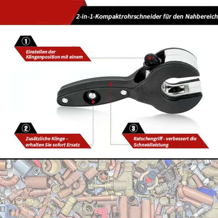 Ratschen-Rohrschneider – Präzise Schnitte für Kupfer & PVC