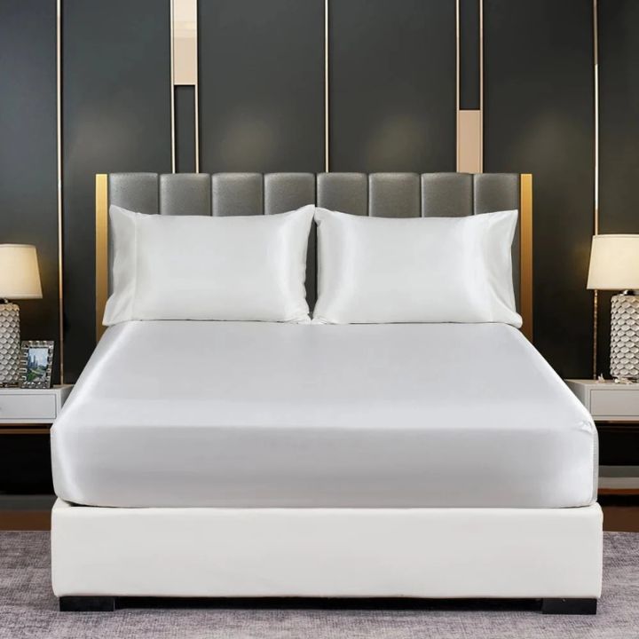 Eis-Seide Bettlaken – Kühles & atmungsaktives Bettwäsche-Set