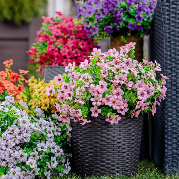 3 Strauß Kunstblumen für Innen & Außen – Wetterfest, pflegeleicht & farbenfroh