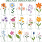 8 Bögen Frühlingshafte Blumen-Wandsticker – 102 selbstklebende Motive für ein frisches Zuhause!