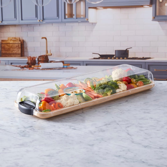 Servierplatte & Schneidebrett – 2-in-1 Design mit Deckel für Zubereitung & Präsentation!