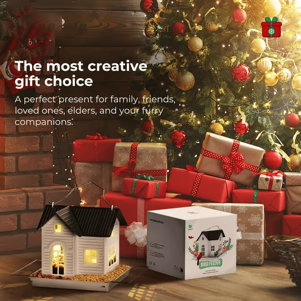 Solar-Vogelhaus mit LED – Leuchtende Gartenlaterne & Futterstation in einem!