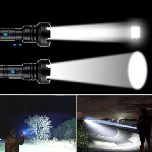 LED-Taschenlampe mit Laser – Aufladbar & robust