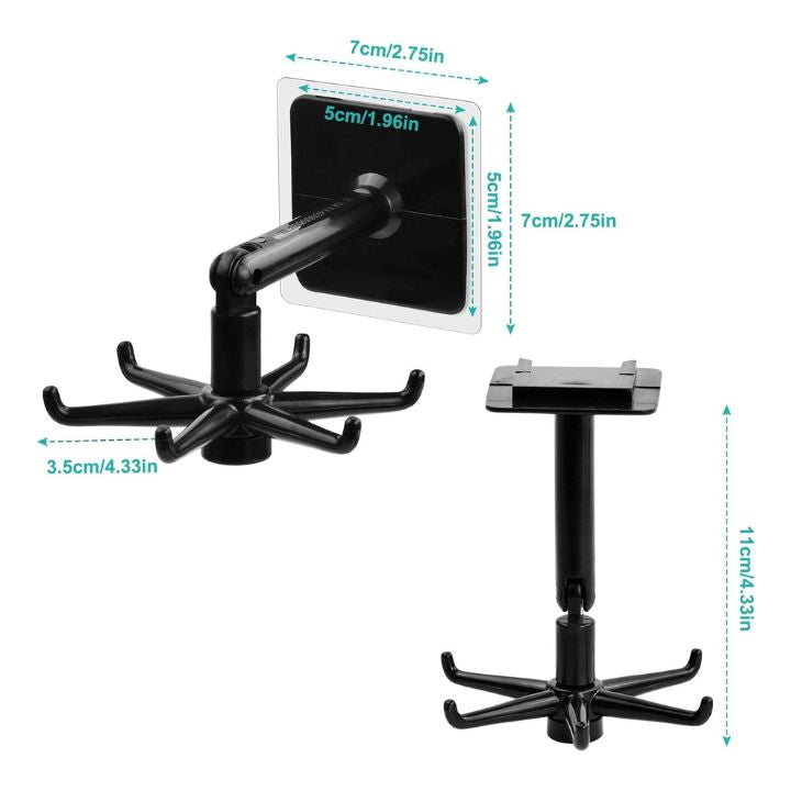 1+1 Gratis | 360° Drehbarer Klapphaken – Platzsparend & selbstklebend