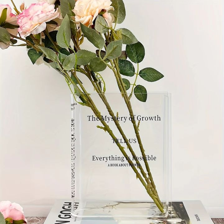 Acryl Buchvase – Modernes Design mit unsichtbarer Buchoptik