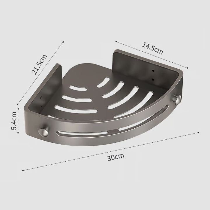 Badezimmer-Wandregal – Rostfreier Eckkorb mit Klebehalter