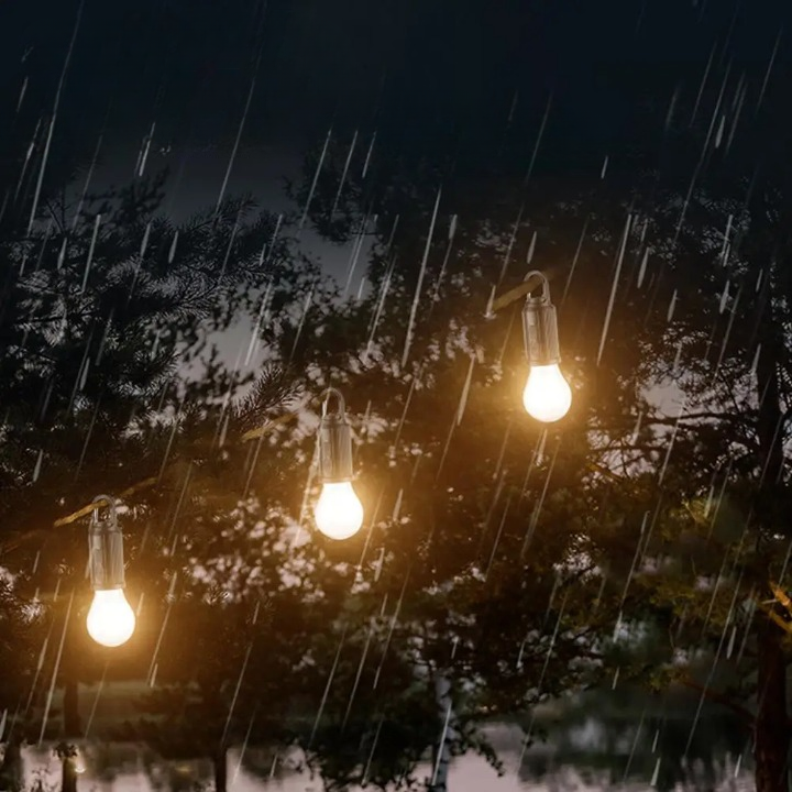 1+1 Gratis | Solar-Campinglampe – USB Wiederaufladbar mit Haken, Wasserdicht & Kompakt