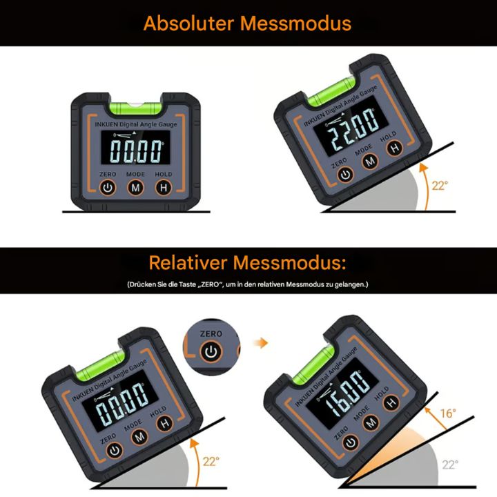 Digitaler Winkelmesser 0-360° – Präzise & mit Magnetfuß