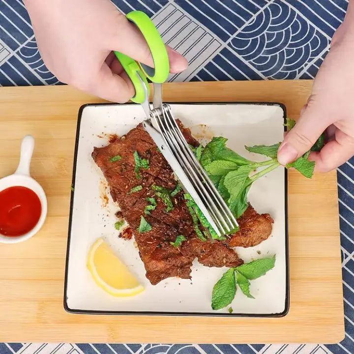 5-Klingen-Küchenschere aus Edelstahl Salatschere