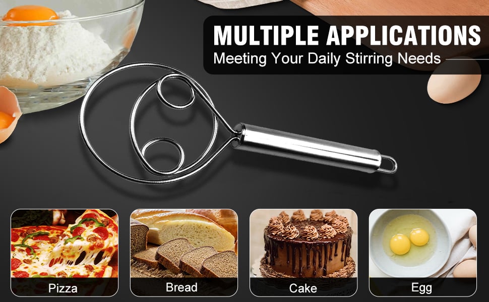 1+1 GRATIS | Lebensmittelechter Edelstahl-Teigmischer – Einfach & Effizient