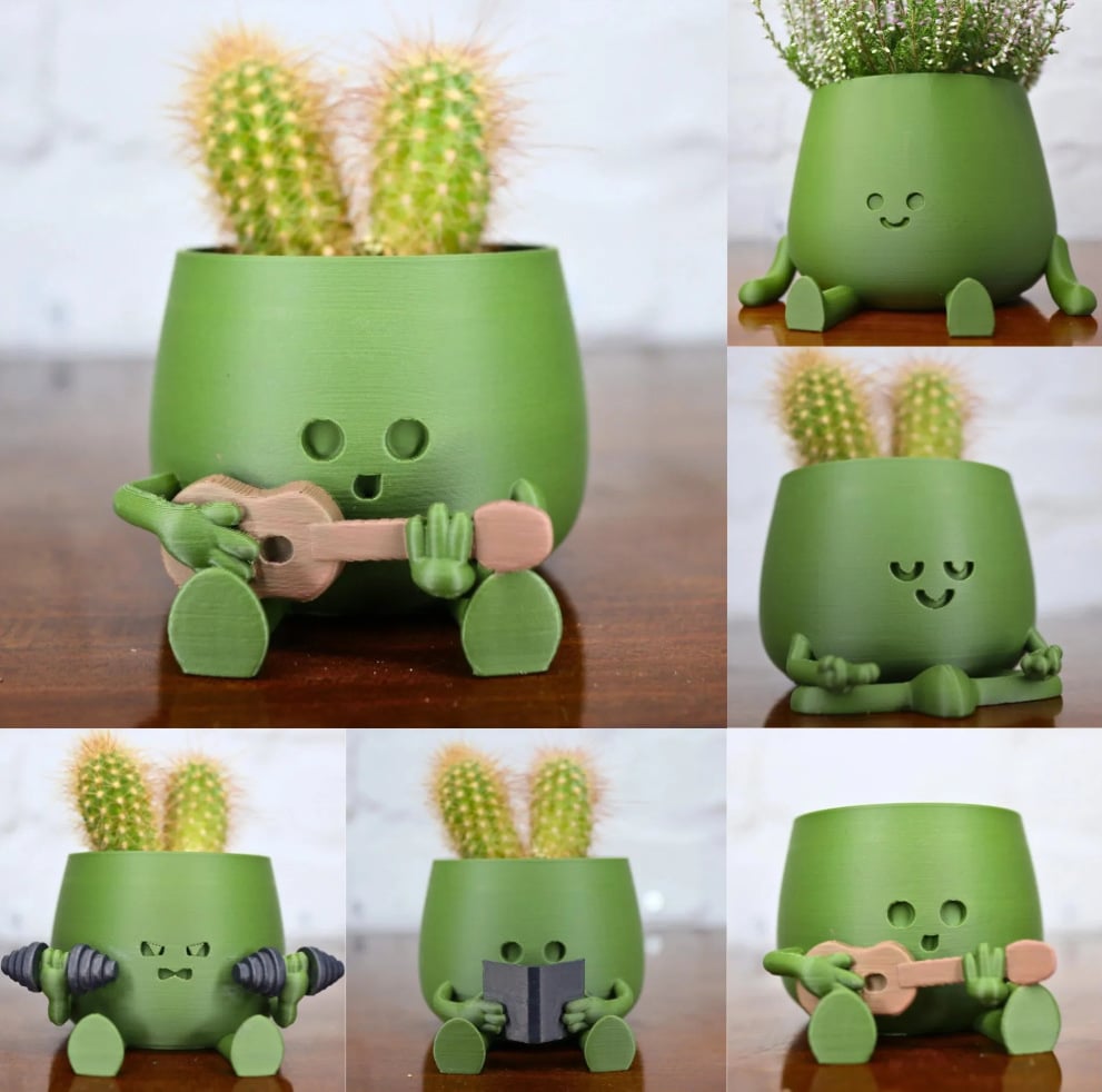 Selbstbewässernder Blumentopf – Niedliches Gesicht mit biegsamen Beinen!