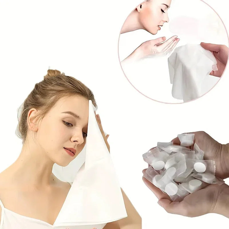 100 Stück Kompakttücher aus Baumwolle – Hygienisch und Praktisch für Unterwegs