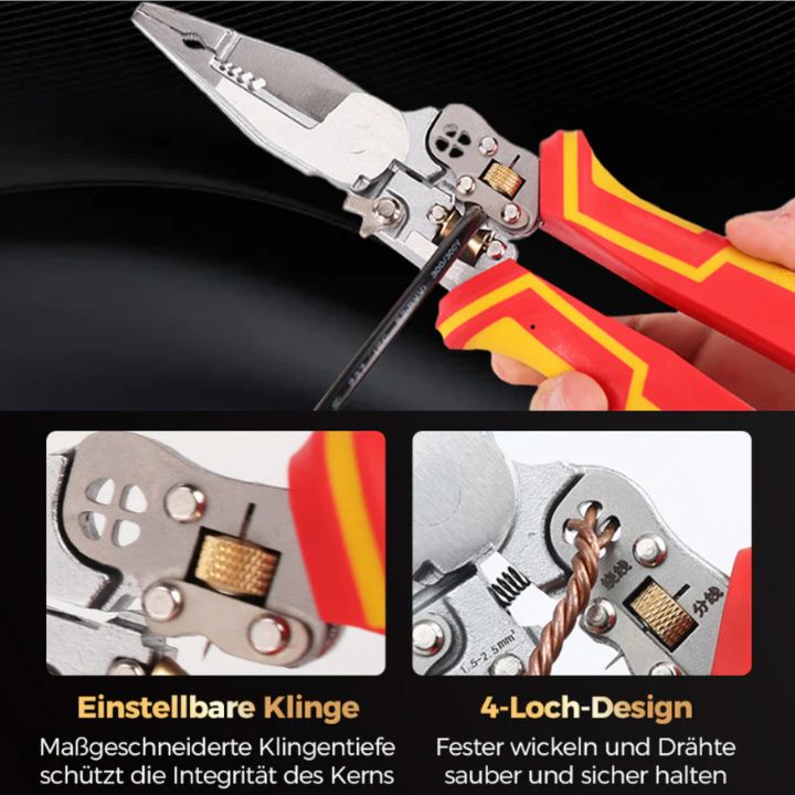 8-in-1 Abisolierzange mit Spannungsprüfer