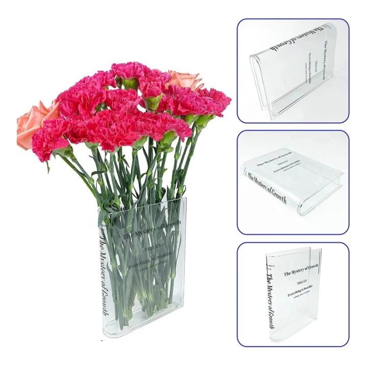 Acryl Buchvase – Modernes Design mit unsichtbarer Buchoptik