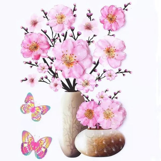 3D-Vasen-Wandsticker – Abnehmbare Blumendeko