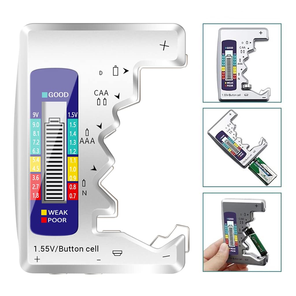 Universal Batterie-Tester – Schnelltest für AA, AAA, 9V & Knopfzellen
