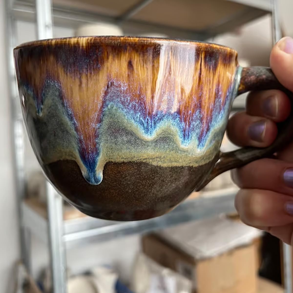 Handgemachte Jumbo-Tasse mit lustigem Spruch – Extra Groß & Einzigartig