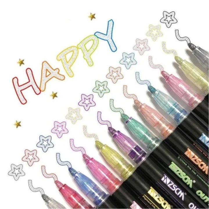 2+1 Gratis | Leuchtende Metallische Marker – Kreatives Schreiben & DIY-Kunst