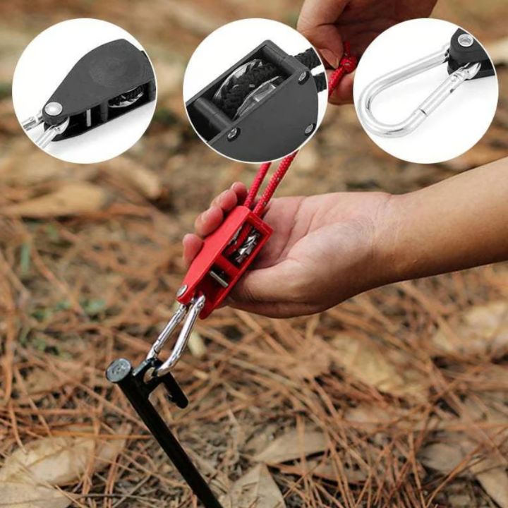 4 Stück | Verstellbares Outdoor-Campingseil – stabil, reflektierend und kompakt