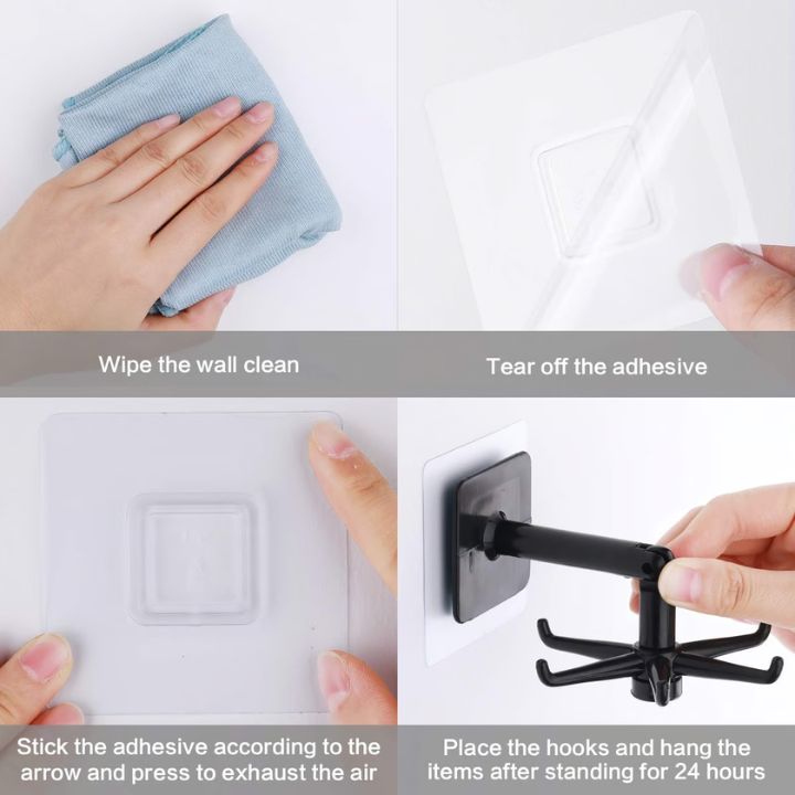 1+1 Gratis | 360° Drehbarer Klapphaken – Platzsparend & selbstklebend