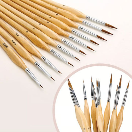 Miniatur-Detailpinsel-Set – 11-teilig für Modellbau & Kunst