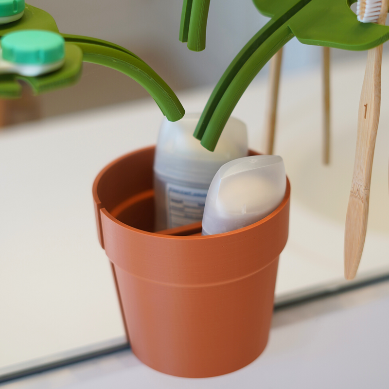 Monstera Spiegelmontierter Badezimmer-Organizer - Platzsparend mit Stilvollem Design