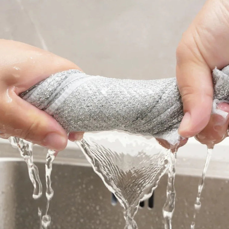 10 Stück | Multifunktionales Reinigungstuch – Kraftvolles Metalldraht-Gewebe für mühelose Fleckenentfernung