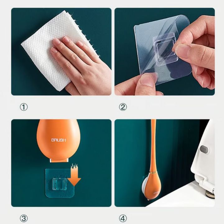 Flexibel Silikon-Toilettenbürste – Tropffrei & Wandmontiert