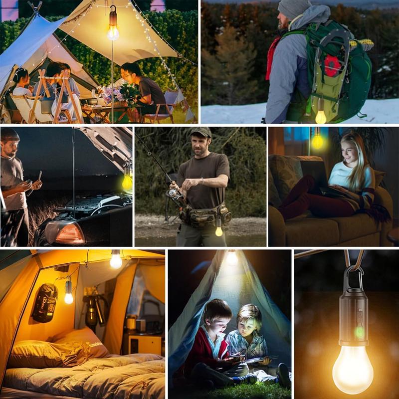 1+1 Gratis | Solar-Campinglampe – USB Wiederaufladbar mit Haken, Wasserdicht & Kompakt