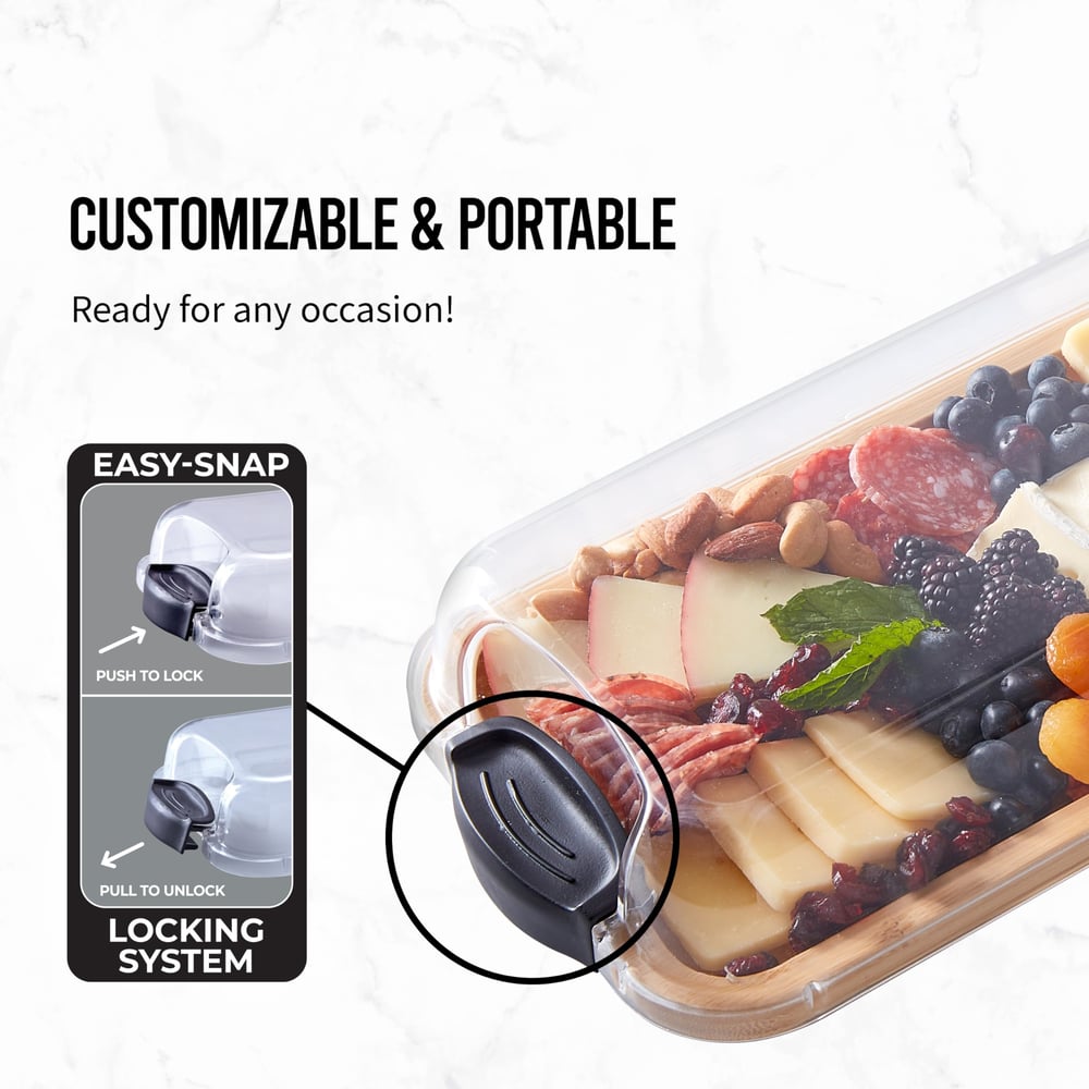 Servierplatte & Schneidebrett – 2-in-1 Design mit Deckel für Zubereitung & Präsentation!