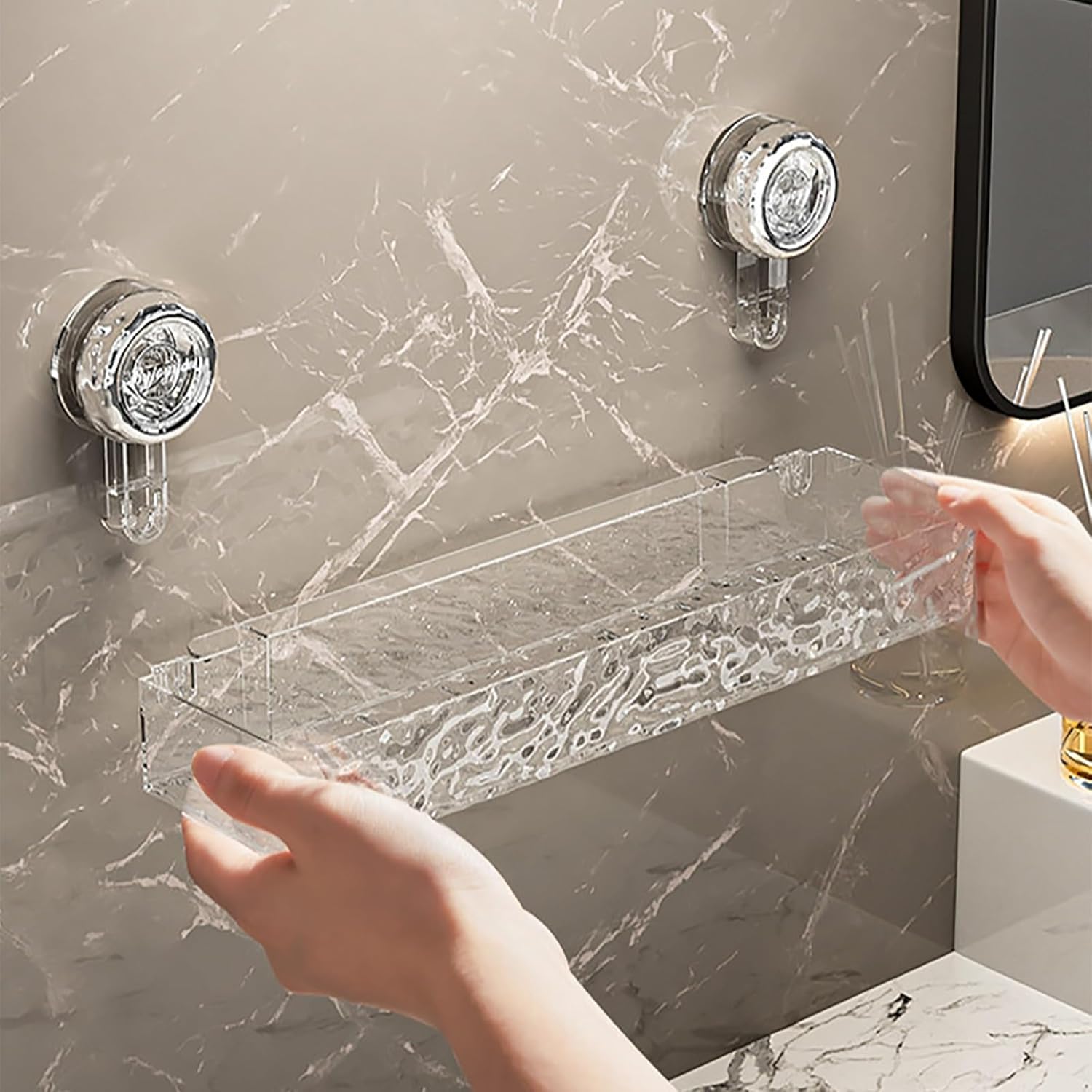 Bohlfreies Duschregal mit Saugnäpfen – Starker & Sicherer Halt